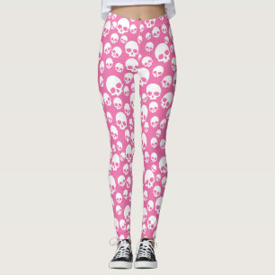 Cute Roze Willekeurige Schedels Patroon Leggings