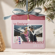 Cute Roze Winter Skireis Foto
