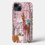 Cute roze Winter Woodland girly Holiday Case-Mate iPhone Case (Achterkant)