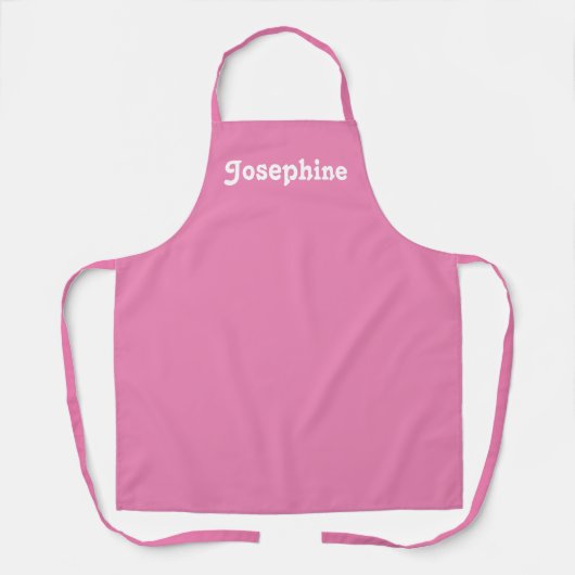 Cute roze witte aangepaste naam monogram chic schort (Voorkant)