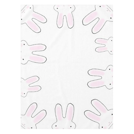 Cute roze witte bunny bunnies modern plezier tafelkleed (Voorkant)
