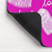 Cute Roze Witte Gekrabbelde Harten met Liefde Lett Muismat (Hoek)