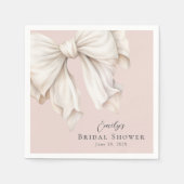 Cute roze witte strik op roze bruidsdouche servet (Voorkant)