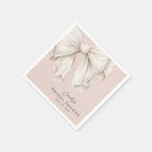 Cute roze witte strik op roze bruidsdouche servet (Hoek)