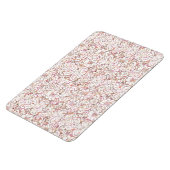 Cute roze witte vintage bloemendesign magneet (Linkerzijde)