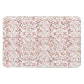 Cute roze witte vintage bloemendesign magneet (Horizontaal)