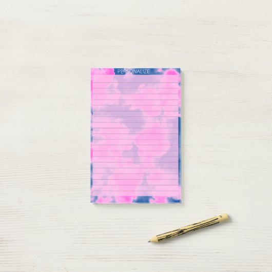 Cute roze wolken Roze Post it Notes (Op bureau)