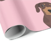 Cute roze worst Dog Dachshund Wrapping Paper Cadeaupapier (Rol Hoek)