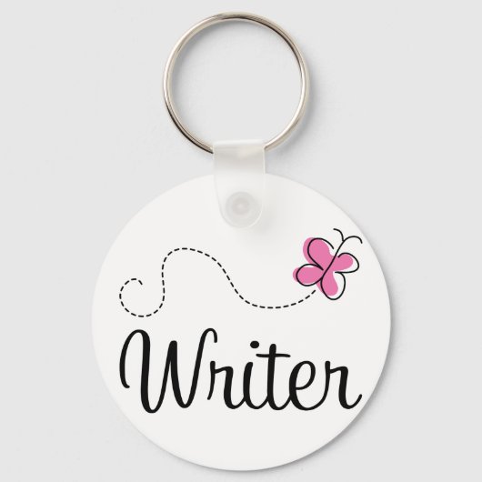 Cute roze Writer Sleutelhanger (Voorkant)