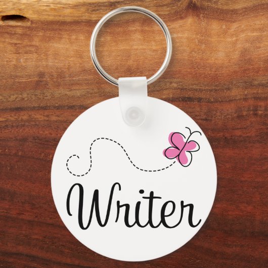 Cute roze Writer Sleutelhanger (Voorkant)