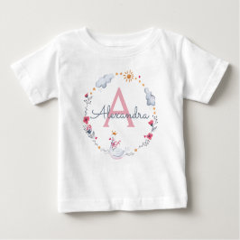 Cute roze zwaan en zonnebloem met monogram