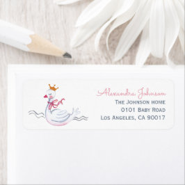 Cute roze zwaan & zonnebloeding met monogram el etiket