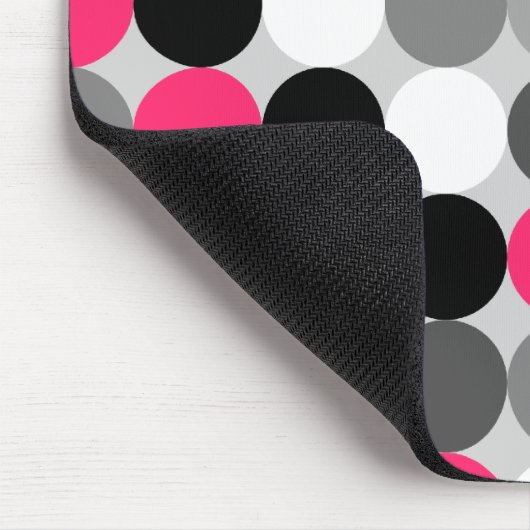 Cute roze zwart-wit gestippeld vectorpatroon muismat (Hoek)