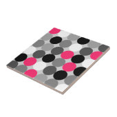 Cute roze zwart-witstippen vectorpatroon tegeltje (Zijkant)