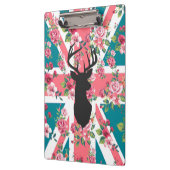 Cute  rozen U.K. Union Jack Flag hert head Klembord (Links)