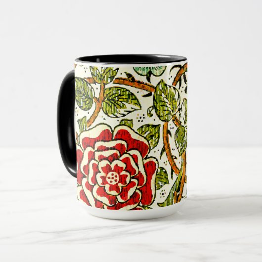 Cute Rozen  William Morris Wallpaper Mok (Voorkant links)