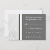 Cute RSVP Damask Matching Response Cards (Voorkant)