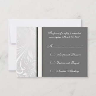 Cute RSVP Damask Matching Response Cards Kaartje