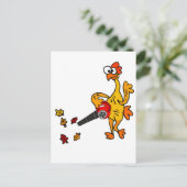 Cute Rubber Chicken met behulp van Leaf Blower Briefkaart (Staand voorkant)