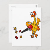 Cute Rubber Chicken met behulp van Leaf Blower Briefkaart (Voorkant / Achterkant)
