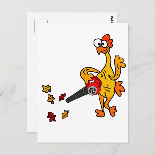 Cute Rubber Chicken met behulp van Leaf Blower Briefkaart (Voorkant / Achterkant)