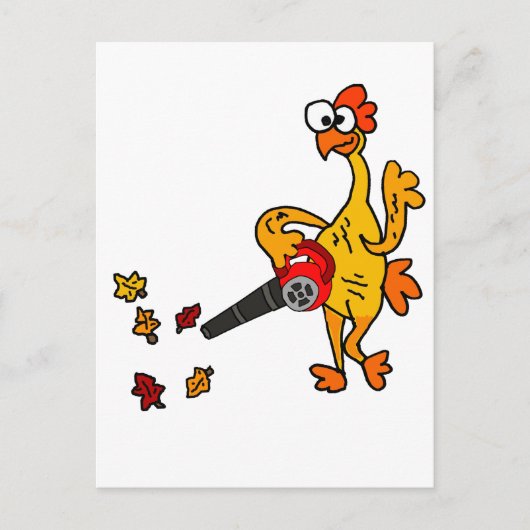 Cute Rubber Chicken met behulp van Leaf Blower Briefkaart (Voorkant)