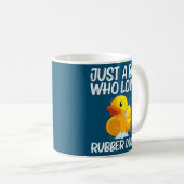 Cute Rubber Duck Art voor jongens Kinder Mannen Ru Koffiemok (Voorkant rechts)