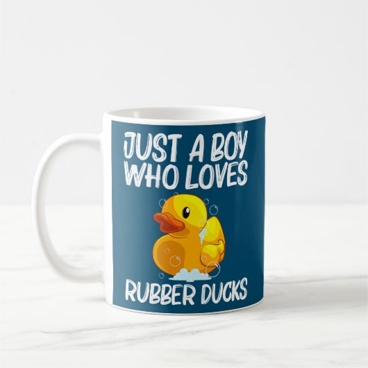 Cute Rubber Duck Art voor jongens Kinder Mannen Ru Koffiemok (Links)