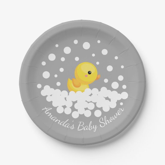 Cute Rubber Duck Baby shower 7-inch Bord (Voorkant)
