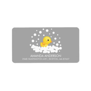Cute Rubber Duck Baby shower Address Label
