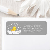 Cute Rubber Duck Baby shower Address Label (Insitu)