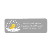Cute Rubber Duck Baby shower Address Label (Voorkant)