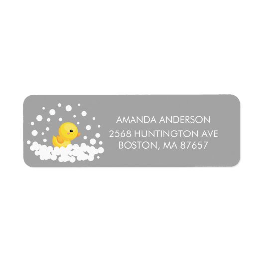 Cute Rubber Duck Baby shower Address Label (Voorkant)