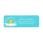Cute Rubber Duck Baby shower Address Label (Voorkant)