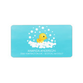 Cute Rubber Duck Baby shower Address Label (Voorkant)