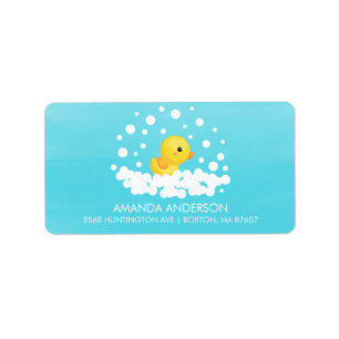 Cute Rubber Duck Baby shower Address Label