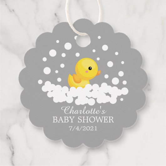 Cute Rubber Duck Baby shower Favor Gift Label (Achterkant)