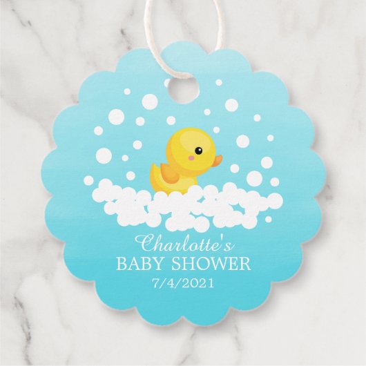 Cute Rubber Duck Baby shower Favor Gift Label (Achterkant)