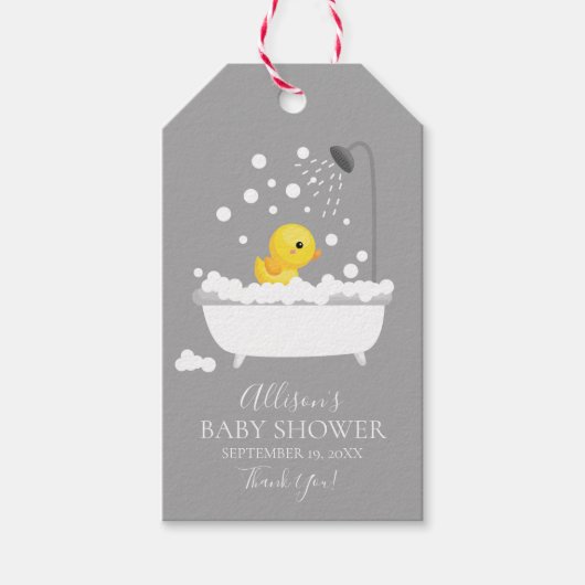 Cute Rubber Duck Baby shower Favor Gift Label Cadeaulabel (Voorkant)