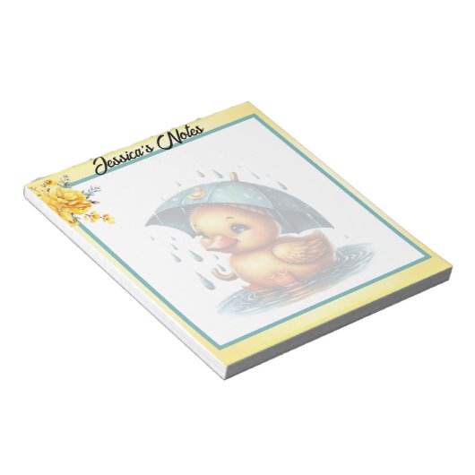 Cute Rubber Duck Baby shower Notitieblok (Schuin)