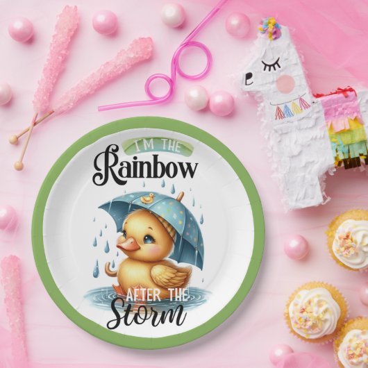 Cute Rubber Duck Baby shower Papieren Bordje (Feest)