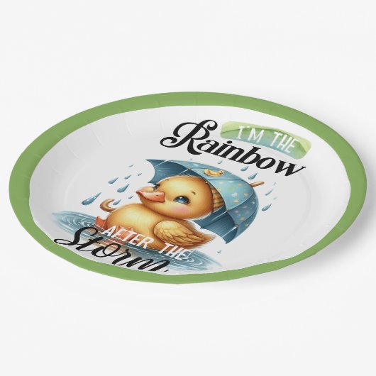 Cute Rubber Duck Baby shower Papieren Bordje (Gekanteld)