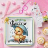 Cute Rubber Duck Baby shower Papieren Bordje (Feest)