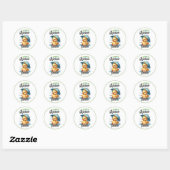 Cute Rubber Duck Baby shower Ronde Sticker (Vel)