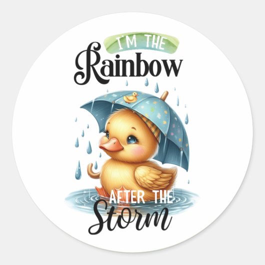 Cute Rubber Duck Baby shower Ronde Sticker (Voorkant)
