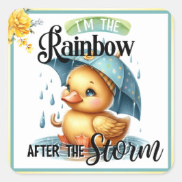 Cute Rubber Duck Baby shower Vierkante Sticker