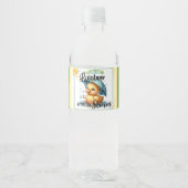 Cute Rubber Duck Baby shower Waterfles Etiket (Voorkant)