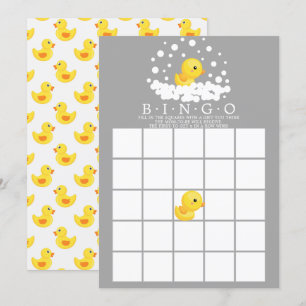 Cute Rubber Duck BINGO Baby shower Game Kaart