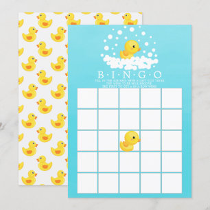 Cute Rubber Duck BINGO Baby shower Game Kaart