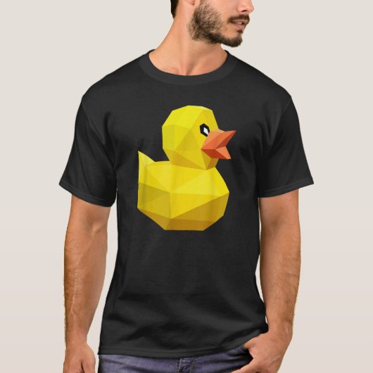 Cute Rubber Duck Bird Geometric Abstract Ducky T-shirt (Voorkant)